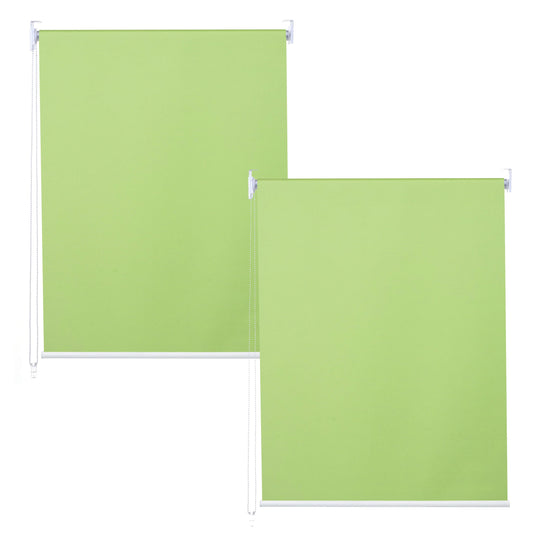 Cosmo Casa - Set van 2 Rolgordijnen - Ondoorzichtig - Textiel - Lichtgroen - 100×160 cm