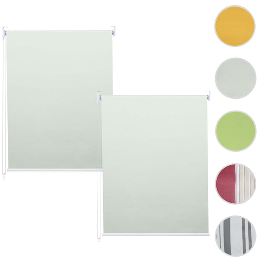 Cosmo Casa - Set van 2 Rolgordijnen - Ondoorzichtig - Textiel - Crème - 100×160 cm