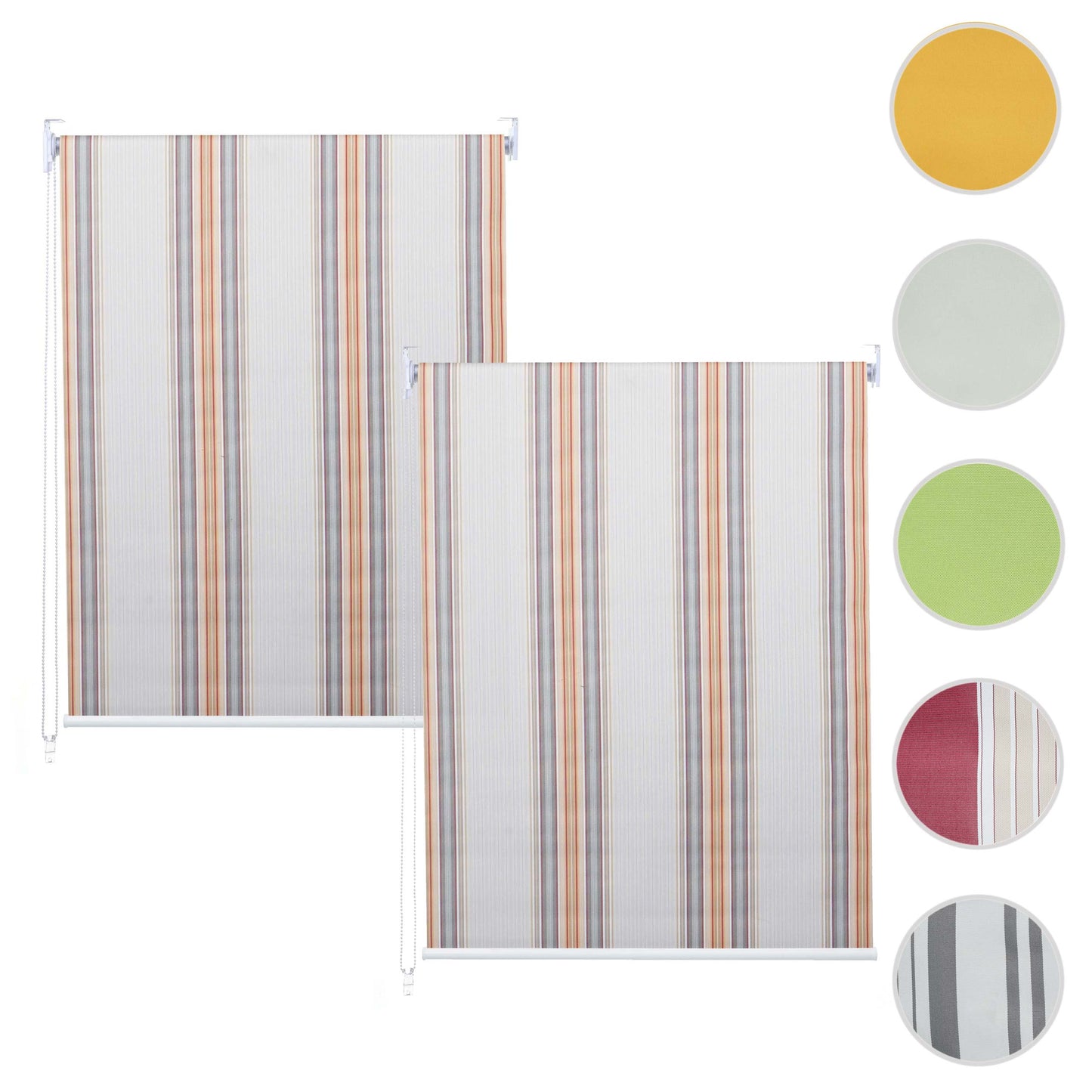 Cosmo Casa - Set van 2 Rolgordijnen - Ondoorzichtig - Textiel - Grijsbruinoranje - 120×230 cm