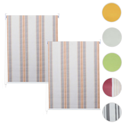Cosmo Casa - Set van 2 Rolgordijnen - Ondoorzichtig - Textiel - Grijsbruinoranje - 120×230 cm