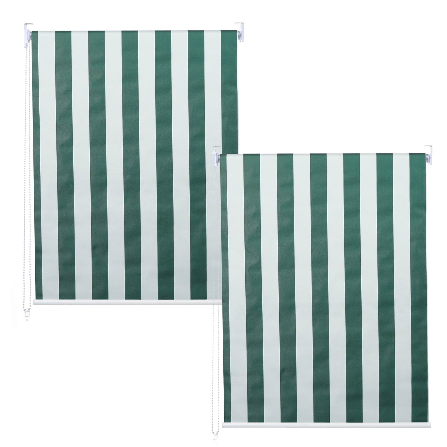 Cosmo Casa - Set van 2 Rolgordijnen - Ondoorzichtig - Textiel - Groenwit - 120×230 cm