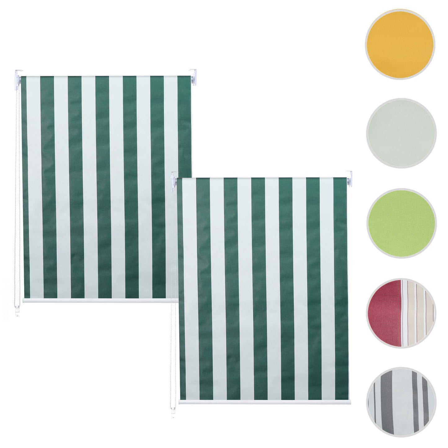 Cosmo Casa - Set van 2 Rolgordijnen - Ondoorzichtig - Textiel - Groenwit - 120×230 cm