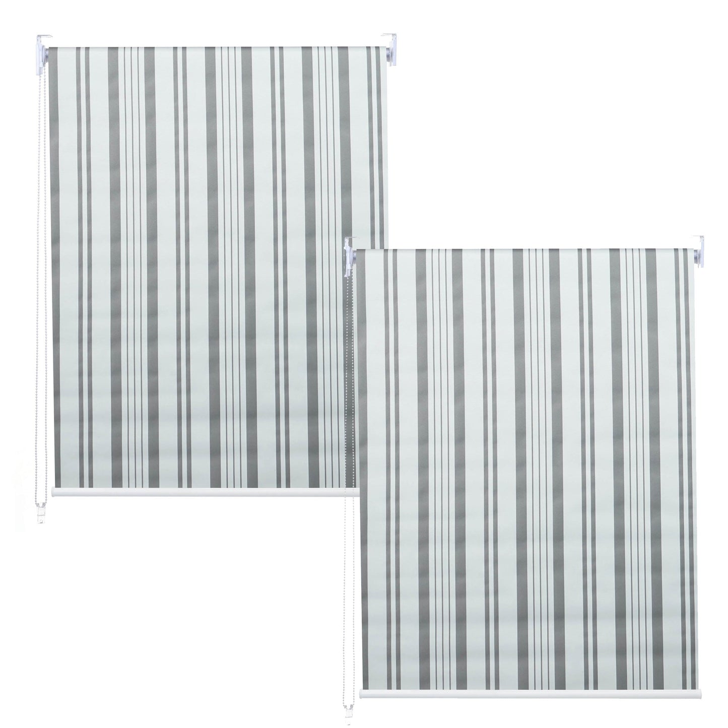 Cosmo Casa - Set van 2 Rolgordijnen - Ondoorzichtig - Textiel - Grijswit - 120×230 cm