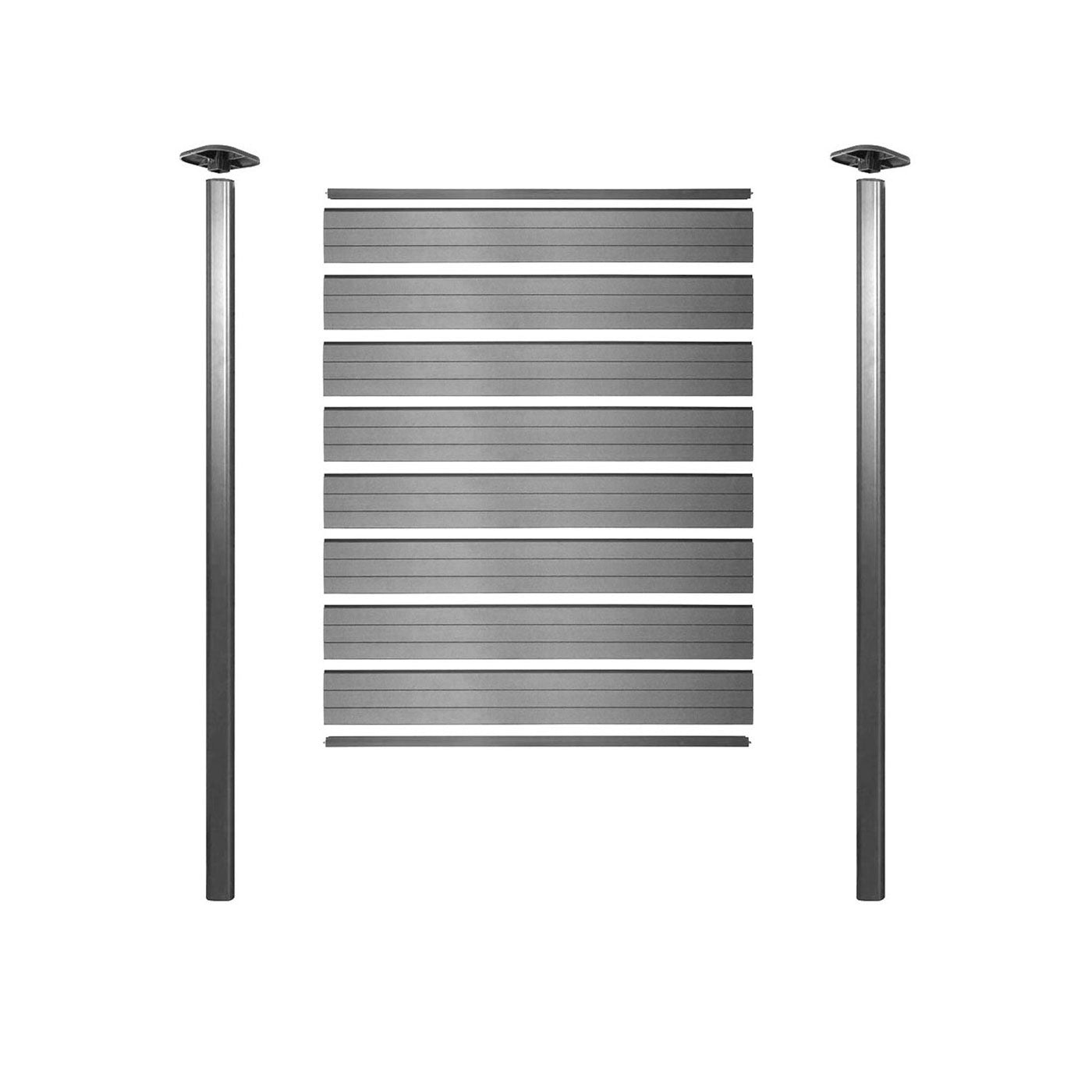 Cosmo Casa - Privacyscherm Sarthe - Windscherm hekwerk - WPC aluminium - Grijs - Smal basiselement 100 cm