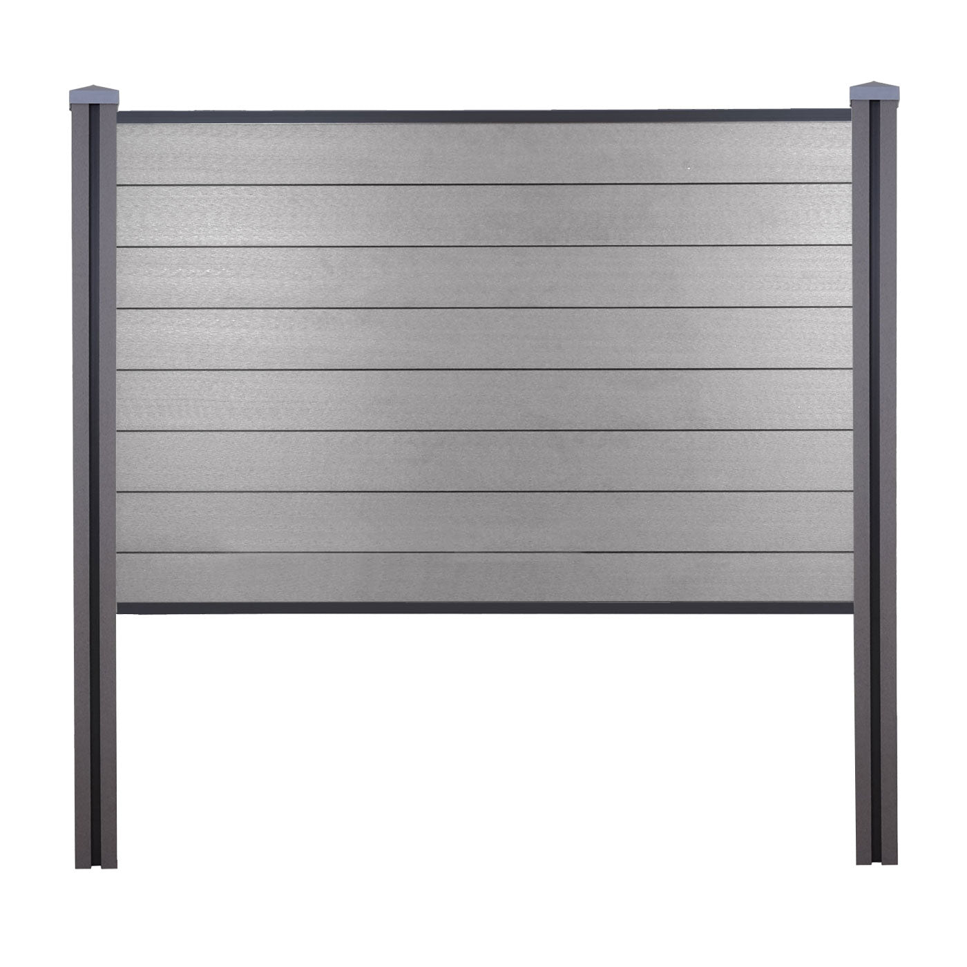 Cosmo Casa - Privacyscherm Sarthe - Windscherm met paal voor inbeton - WPC - Grijs - Basiselement 195 cm