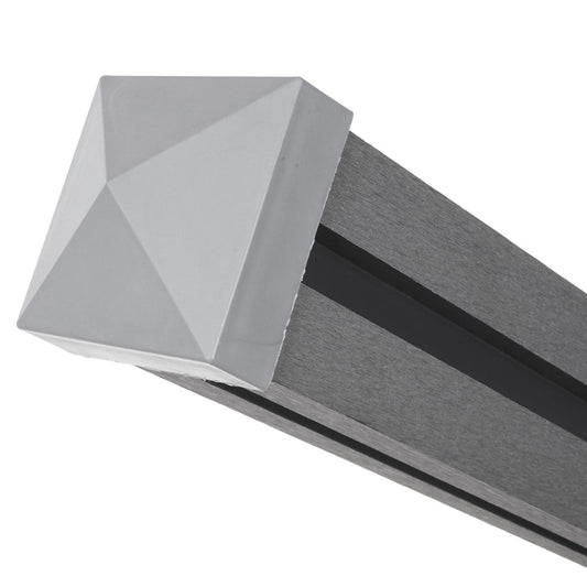 Cosmo Casa - Privacyscherm Sarthe - Windscherm met paal voor inbeton - WPC - Grijs - Smal basiselement 105 cm