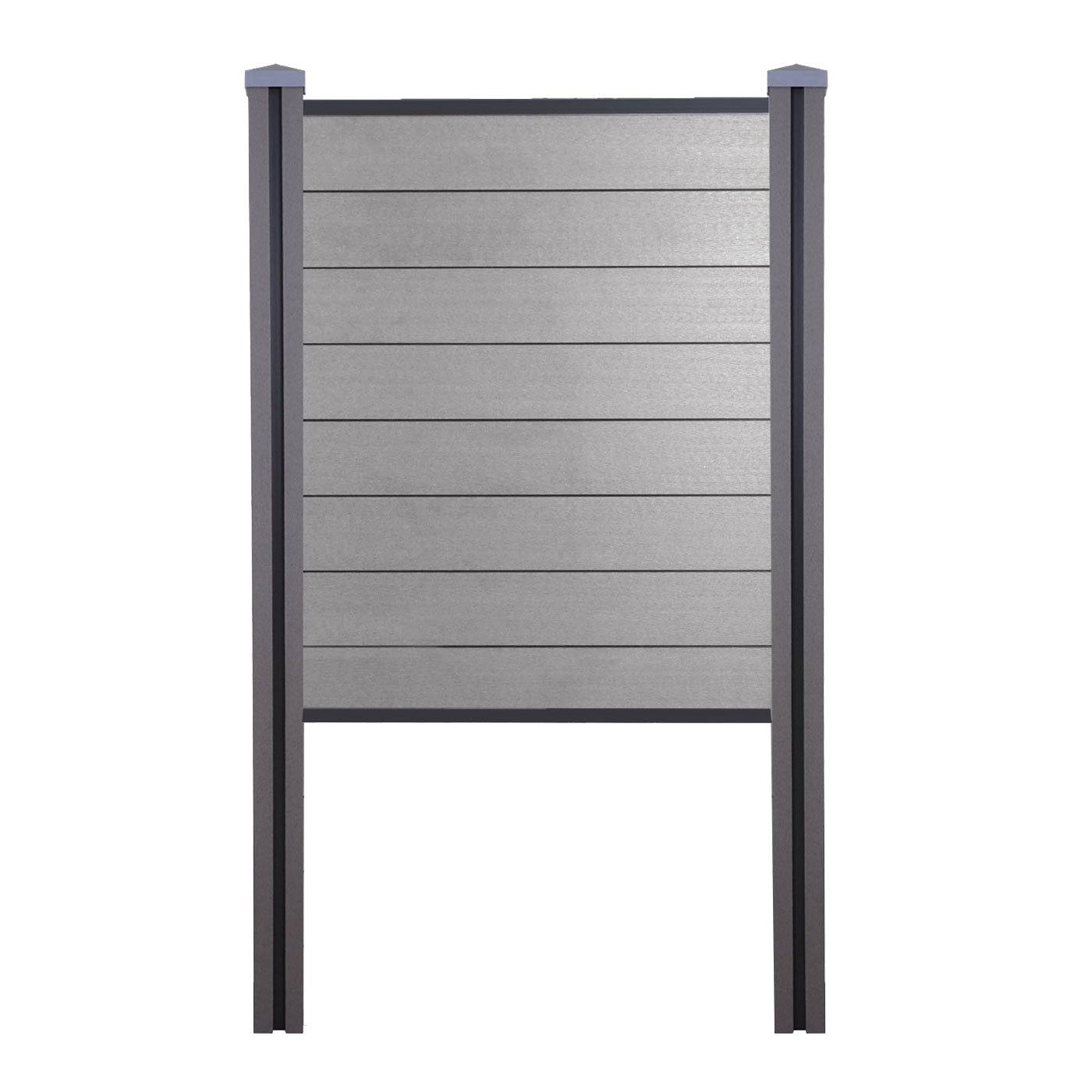 Cosmo Casa - Privacyscherm Sarthe - Windscherm met paal voor inbeton - WPC - Grijs - Smal basiselement 105 cm