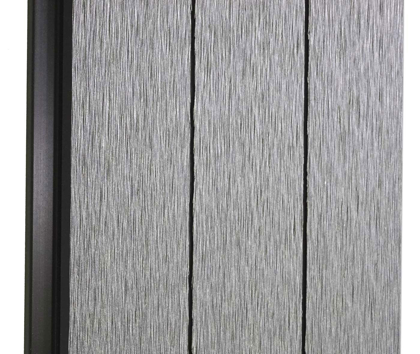 Cosmo Casa - Privacyscherm Sarthe - Windscherm met paal voor inbeton - WPC - Grijs - Smal basiselement 105 cm