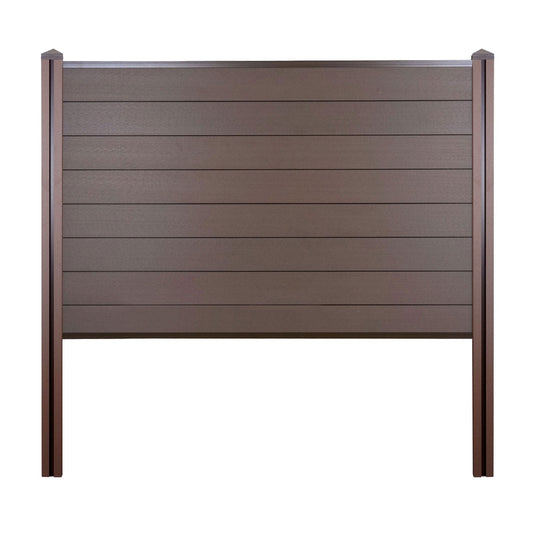 Cosmo Casa - Privacyscherm Sarthe - Windscherm met paal voor inbeton - WPC - Bruin - Basiselement 195 cm