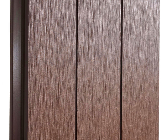 Cosmo Casa - Privacyscherm Sarthe - Windscherm met paal voor inbeton - WPC - Bruin - Basiselement 195 cm