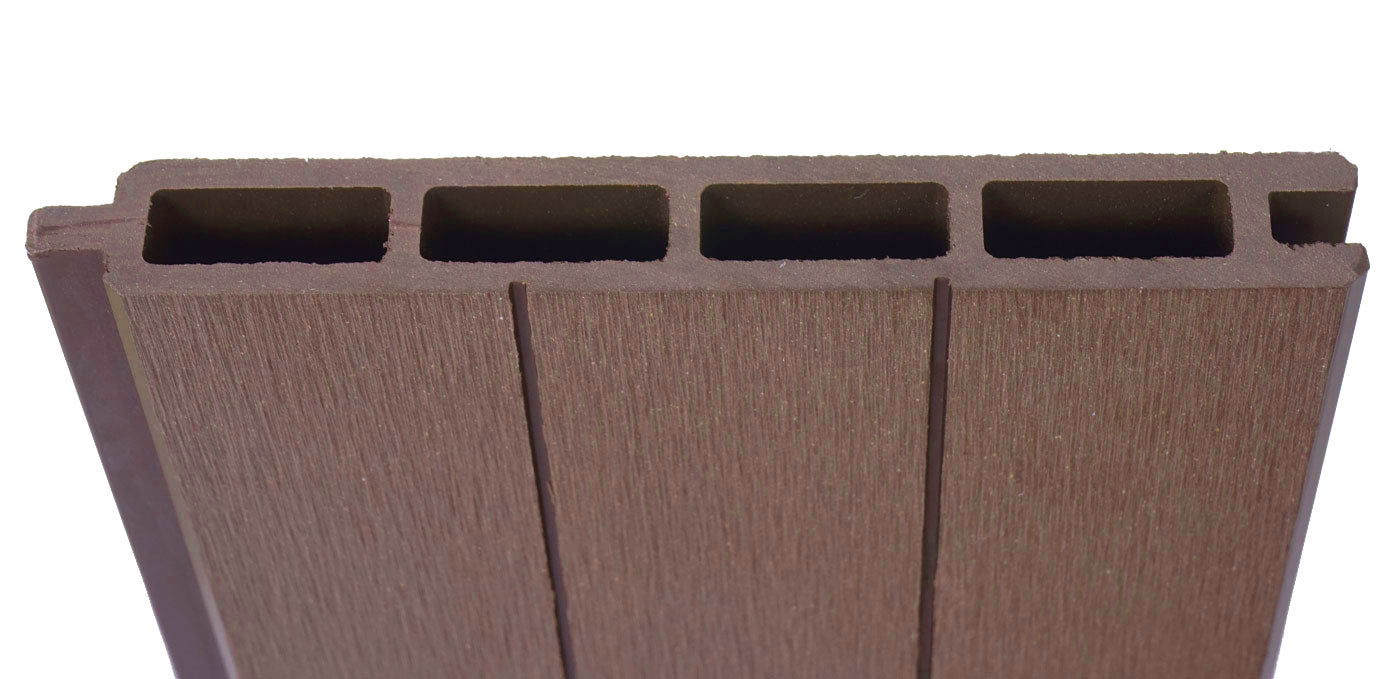 Cosmo Casa - Privacyscherm Sarthe - Windscherm met paal voor inbeton - WPC - Bruin - Basiselement 195 cm