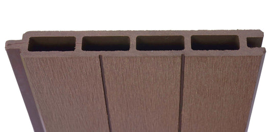 Cosmo Casa - Privacyscherm Sarthe - Windscherm met paal voor inbeton - WPC - Bruin - Basiselement 195 cm