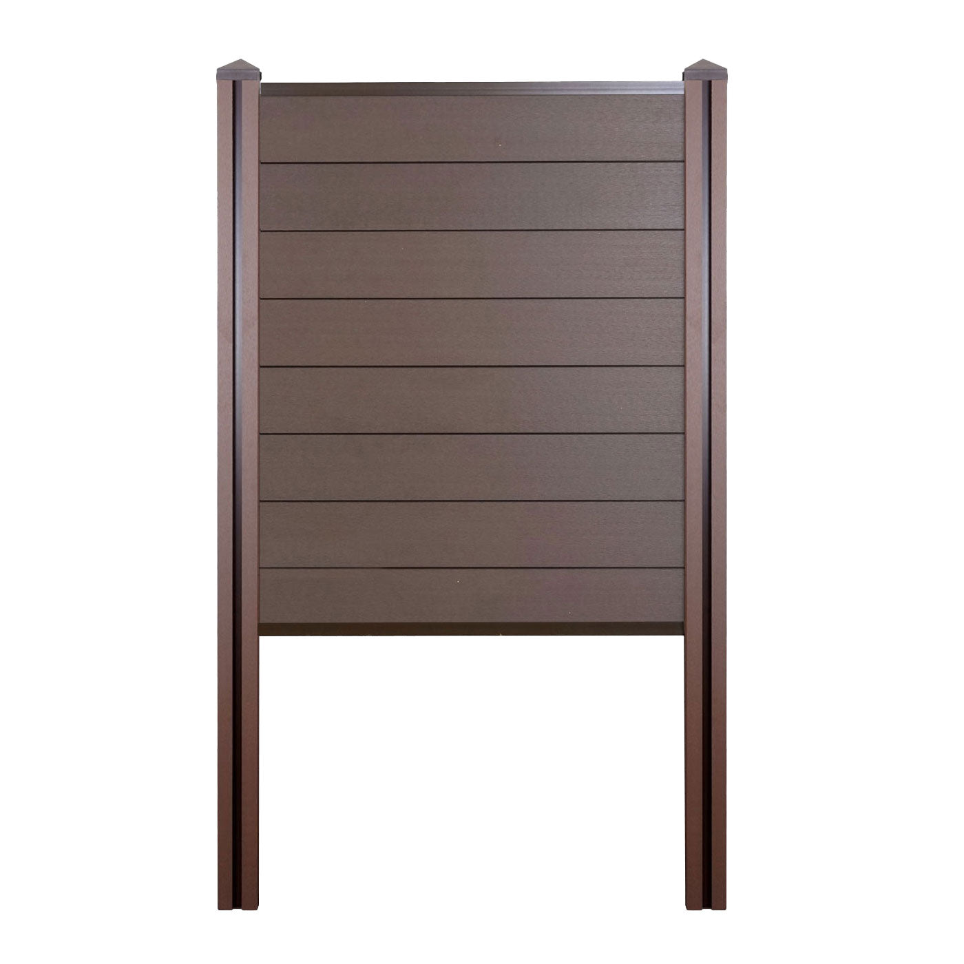 Cosmo Casa - Privacyscherm Sarthe - Windscherm met paal voor inbeton - WPC - Bruin - Smal basiselement 105 cm