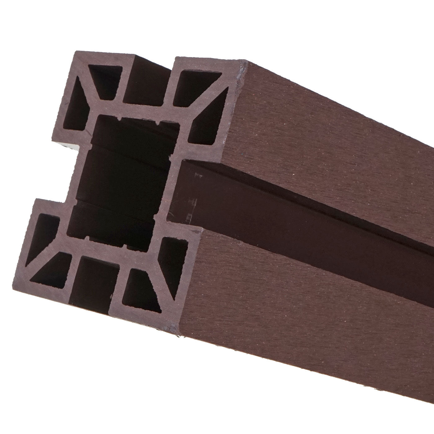 Cosmo Casa - Privacyscherm Sarthe - Windscherm met paal voor inbeton - WPC - Bruin - Smal basiselement 105 cm