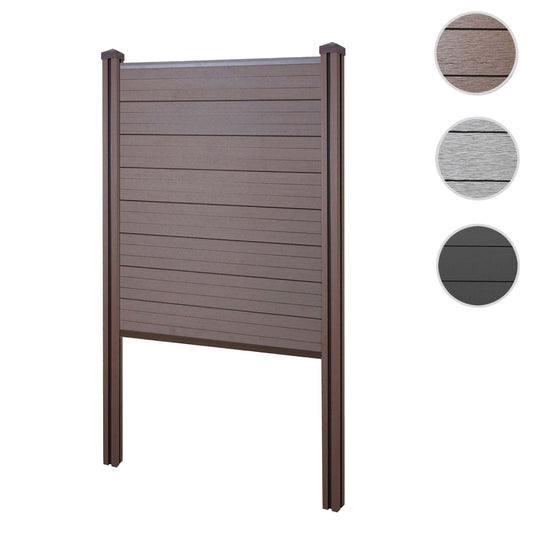 Cosmo Casa - Privacyscherm Sarthe - Windscherm met paal voor inbeton - WPC - Bruin - Smal basiselement 105 cm