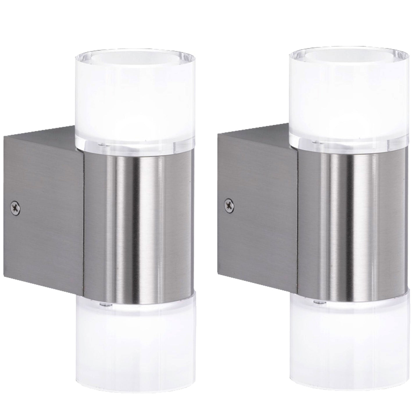 Cosmo Casa - Set van 2 Wandlampen - Met gloeilamp - Metaal - Chroom