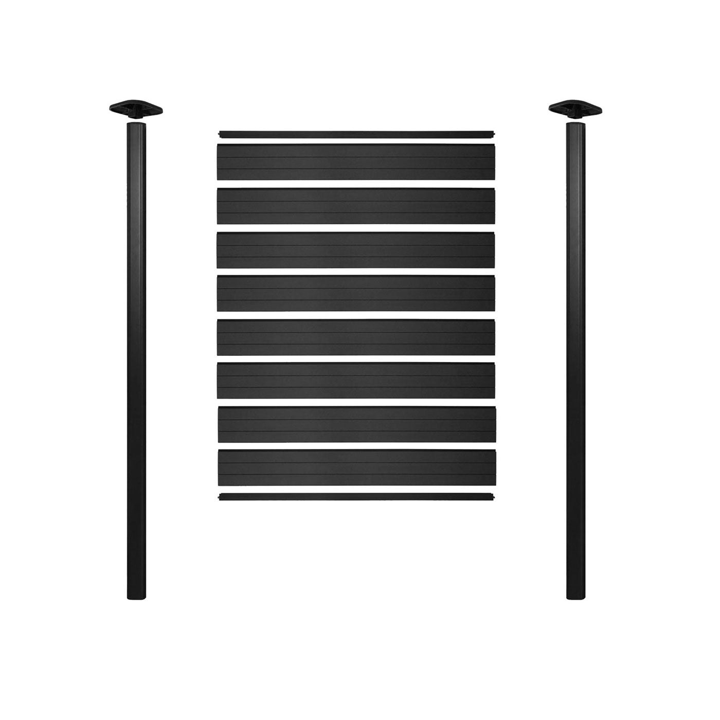 Cosmo Casa - Privacyscherm Sarthe - Windscherm hekwerk - WPC aluminium - Antraciet - Smal basiselement 100 cm