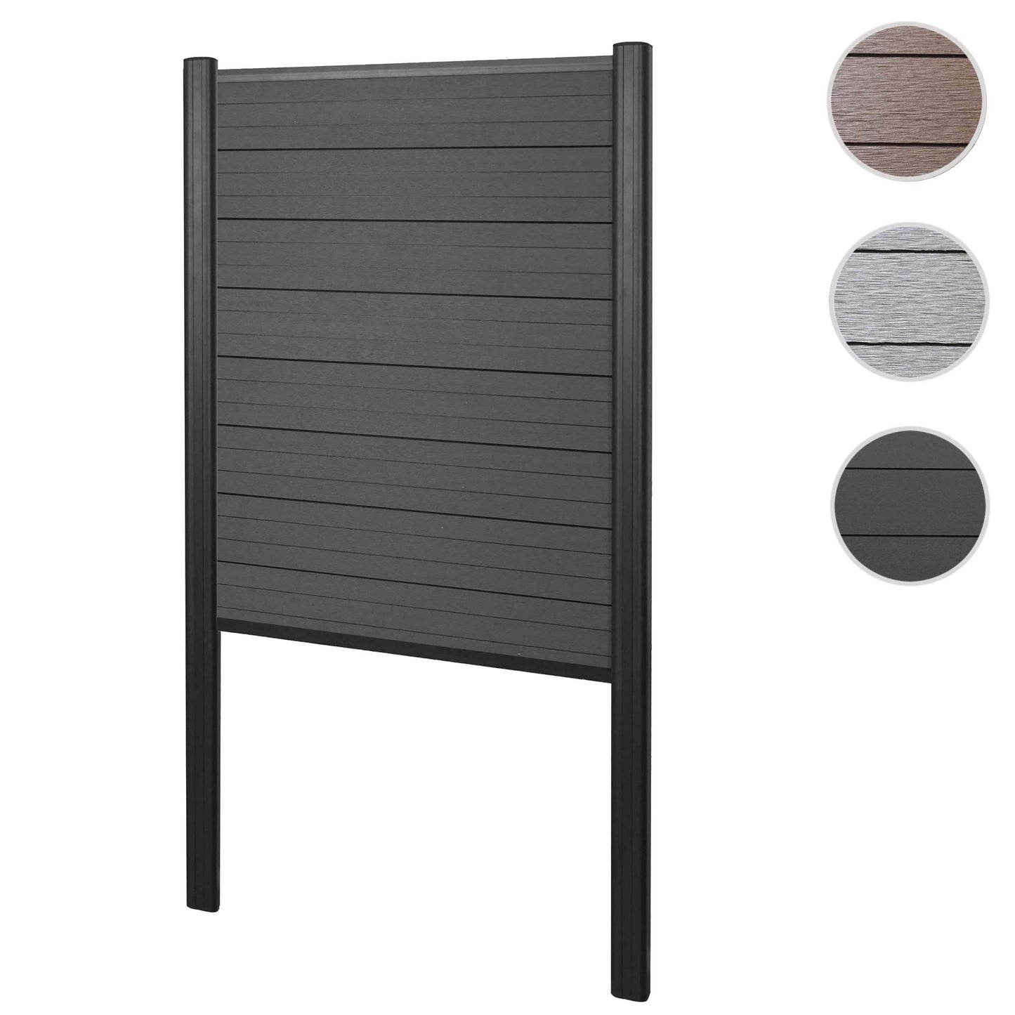 Cosmo Casa - Privacyscherm Sarthe - Windscherm hekwerk - WPC aluminium - Antraciet - Smal basiselement 100 cm