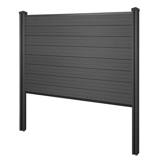 Cosmo Casa - Privacyscherm Sarthe - Windscherm met paal voor inbeton - WPC - Antraciet - Basiselement 195 cm