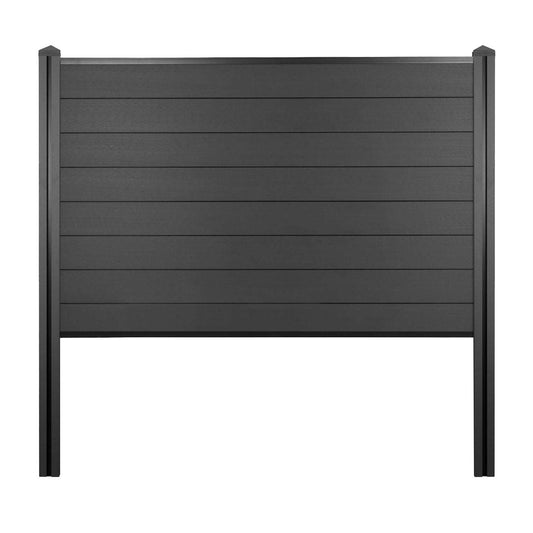 Cosmo Casa - Privacyscherm Sarthe - Windscherm met paal voor inbeton - WPC - Antraciet - Basiselement 195 cm