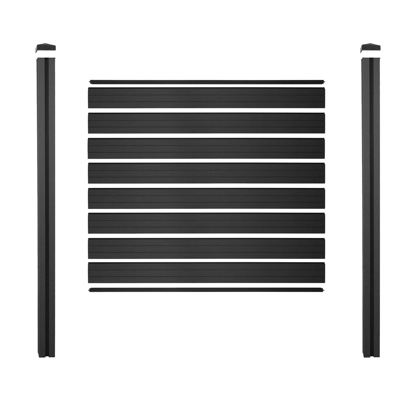 Cosmo Casa - Privacyscherm Sarthe - Windscherm met paal voor inbeton - WPC - Antraciet - Basiselement 195 cm