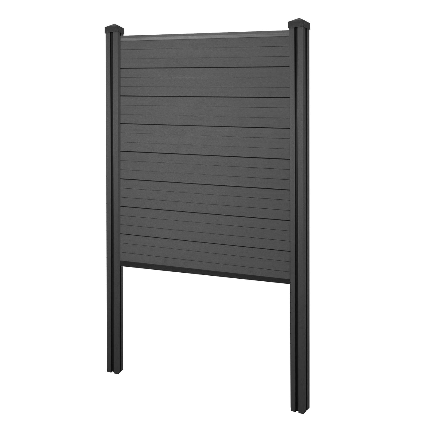 Cosmo Casa - Privacyscherm Sarthe - Windscherm met paal voor inbeton - WPC - Antraciet - Smal basiselement 105 cm
