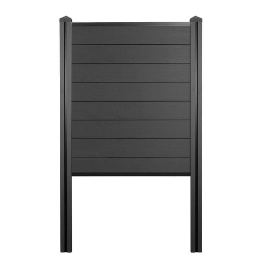 Cosmo Casa - Privacyscherm Sarthe - Windscherm met paal voor inbeton - WPC - Antraciet - Smal basiselement 105 cm