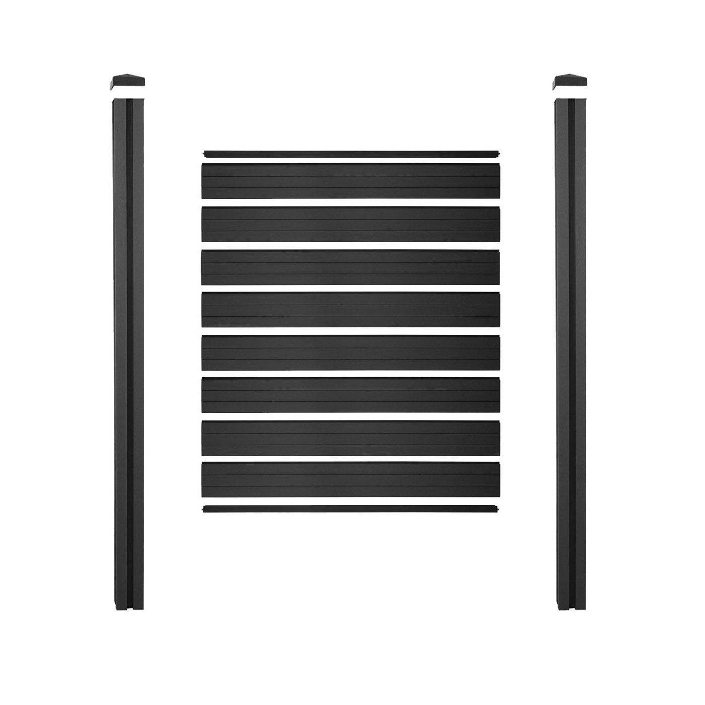 Cosmo Casa - Privacyscherm Sarthe - Windscherm met paal voor inbeton - WPC - Antraciet - Smal basiselement 105 cm