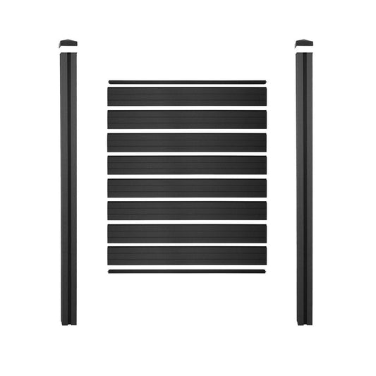 Cosmo Casa - Privacyscherm Sarthe - Windscherm met paal voor inbeton - WPC - Antraciet - Smal basiselement 105 cm