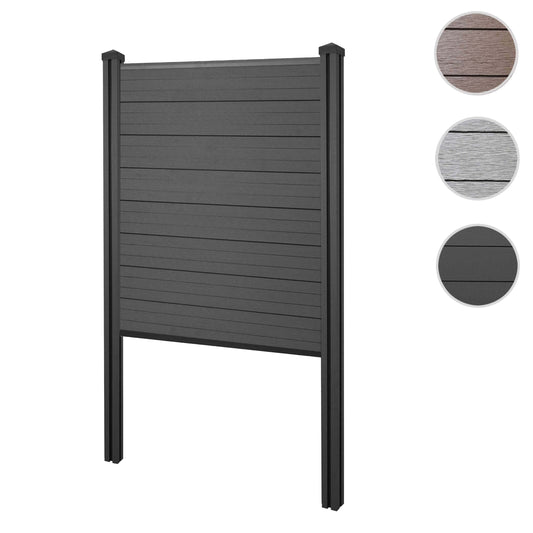 Cosmo Casa - Privacyscherm Sarthe - Windscherm met paal voor inbeton - WPC - Antraciet - Smal basiselement 105 cm