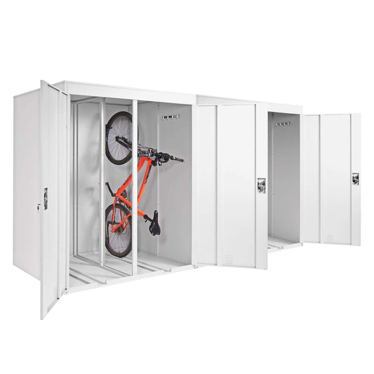 Cosmo Casa - Fietsenstalling 4-persoons - Uitbreidbaar - Metaal - Lichtgrijs