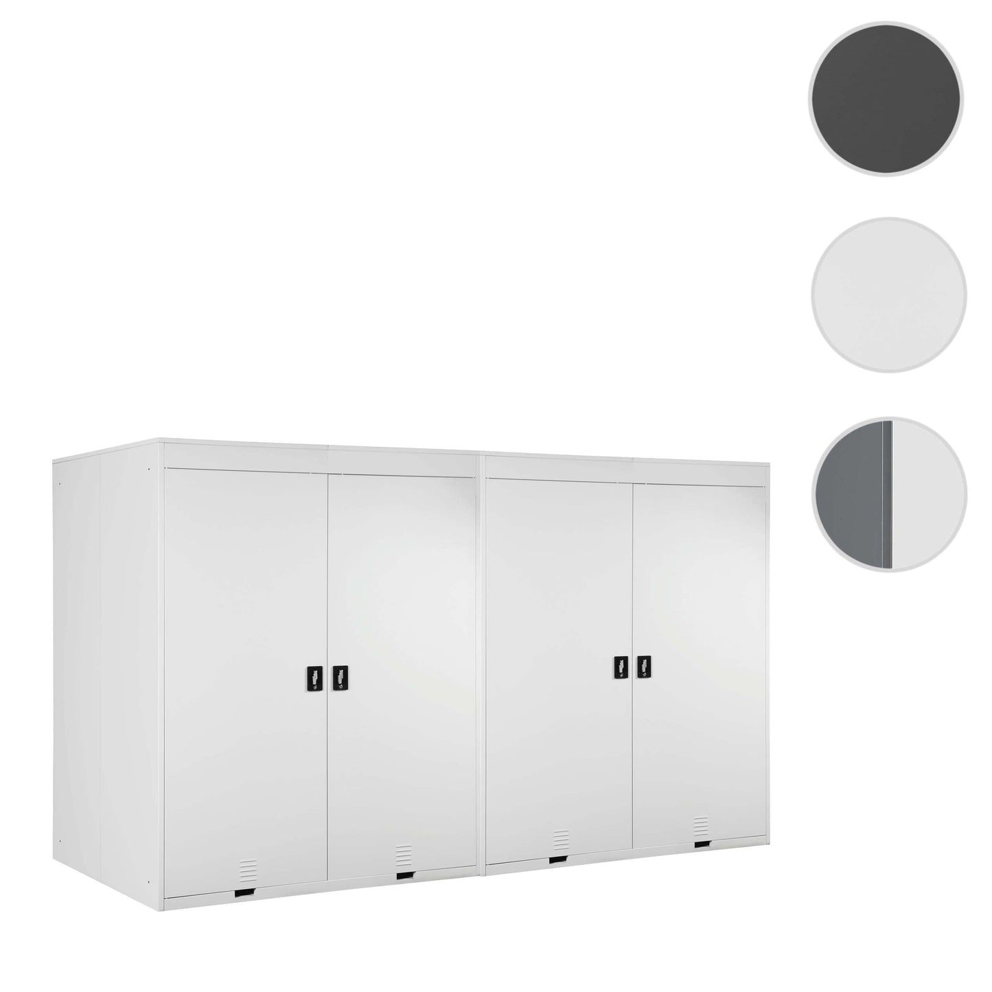 Cosmo Casa - Fietsenstalling 4-persoons - Uitbreidbaar - Metaal - Lichtgrijs