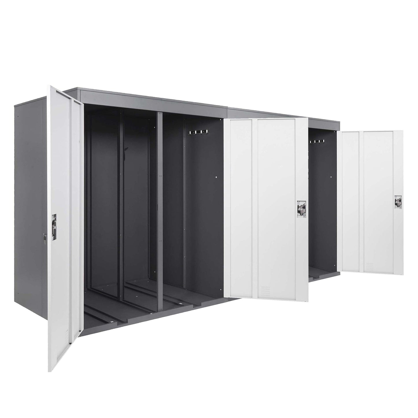 Cosmo Casa - Fietsenstalling 4-persoons - Uitbreidbaar - Metaal - Antraciet & Lichtgrijs