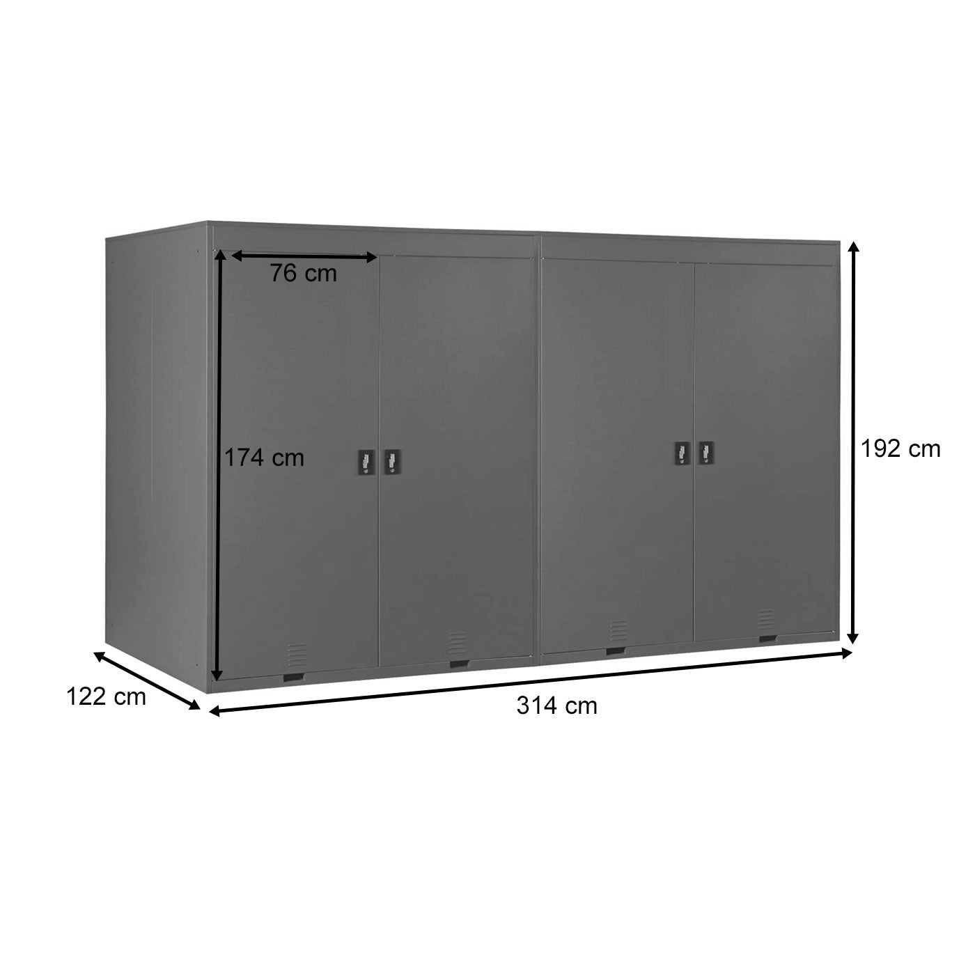 Cosmo Casa - Fietsenstalling 4-persoons - Uitbreidbaar - Metaal - Antraciet & Lichtgrijs