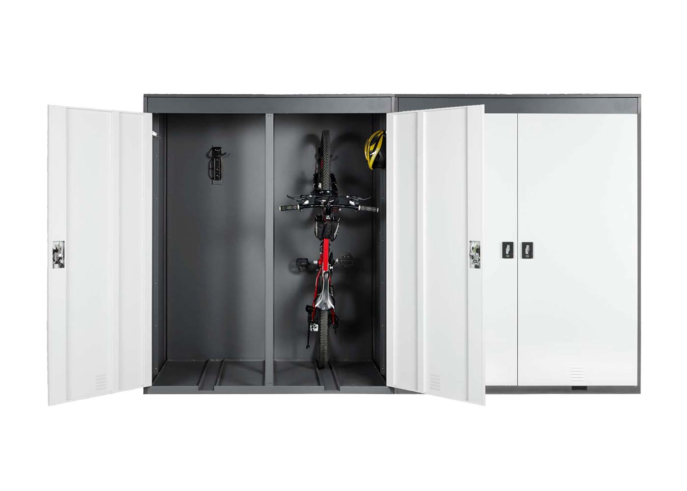 Cosmo Casa - Fietsenstalling 4-persoons - Uitbreidbaar - Metaal - Antraciet & Lichtgrijs