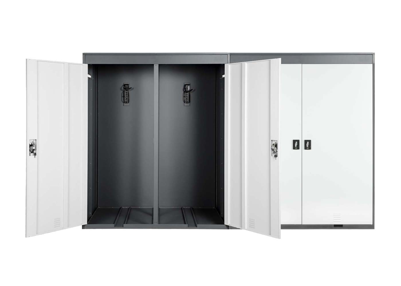 Cosmo Casa - Fietsenstalling 4-persoons - Uitbreidbaar - Metaal - Antraciet & Lichtgrijs