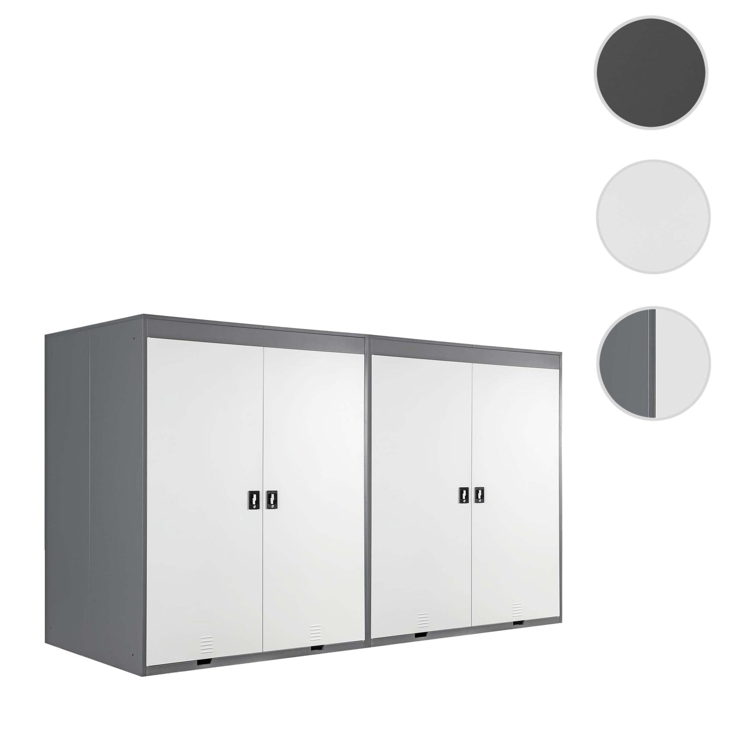 Cosmo Casa - Fietsenstalling 4-persoons - Uitbreidbaar - Metaal - Antraciet & Lichtgrijs