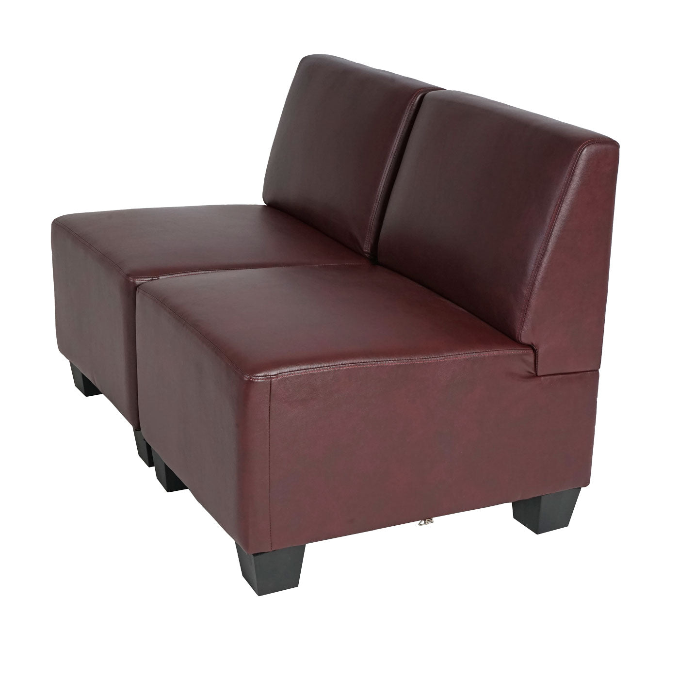 Cosmo Casa - 2-zitsbank - Modulair ontwerp - Kunstleer - Roodbruin - Zonder armleuningen