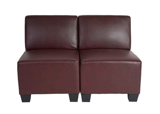 Cosmo Casa - 2-zitsbank - Modulair ontwerp - Kunstleer - Roodbruin - Zonder armleuningen