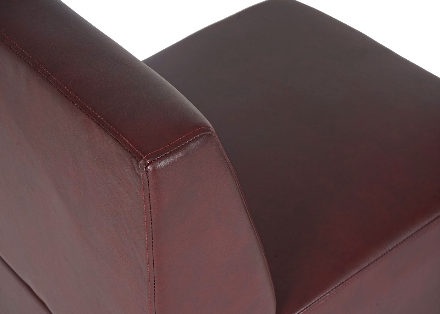 Cosmo Casa - 2-zitsbank - Modulair ontwerp - Kunstleer - Roodbruin - Zonder armleuningen