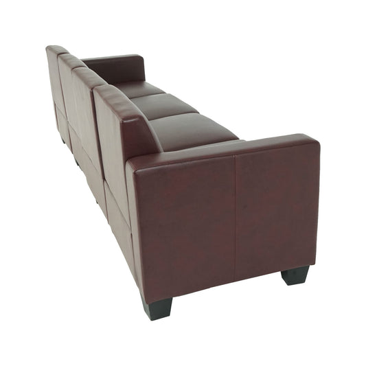 Cosmo Casa - 4-zitsbank - Modulair ontwerp - Kunstleer - Roodbruin