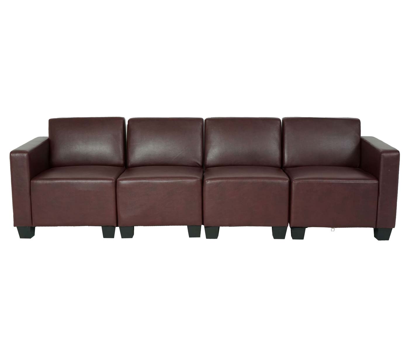 Cosmo Casa - 4-zitsbank - Modulair ontwerp - Kunstleer - Roodbruin