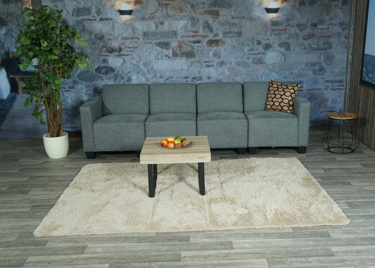 Cosmo Casa - 4-zitsbank - Modulair ontwerp - Stof textiel - Grijs