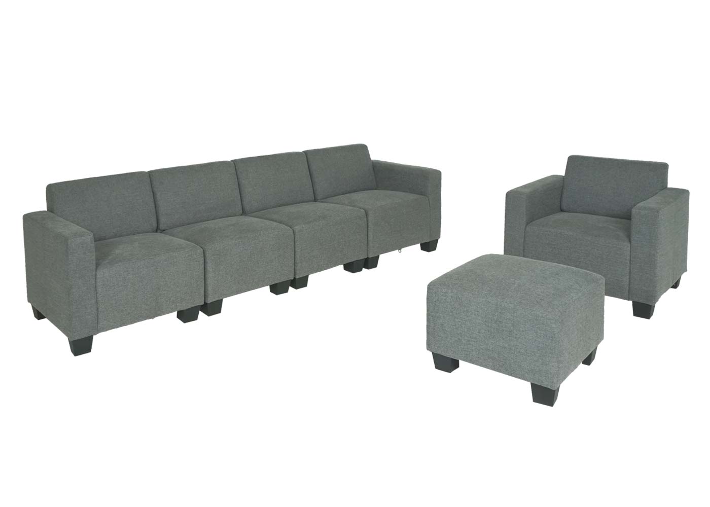 Cosmo Casa - Banksysteem - Modulair 3-1-1-1 opstelling - Stof textiel - Grijs