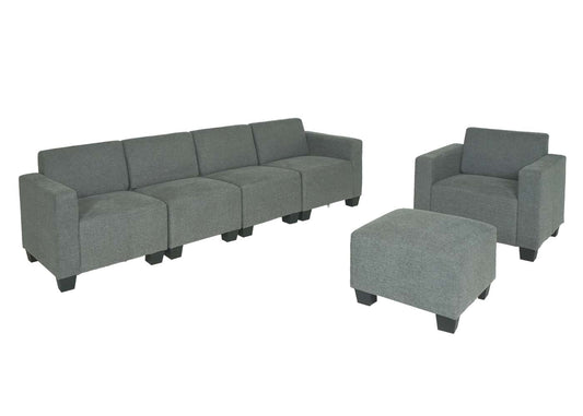 Cosmo Casa - Banksysteem - Modulair 3-1-1-1 opstelling - Stof textiel - Grijs