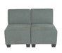 Cosmo Casa - 2-zitsbank - Modulair ontwerp - Stof textiel - Grijs - Zonder armleuningen