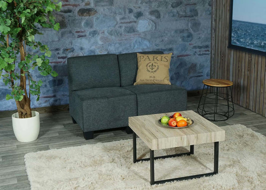 Cosmo Casa - 2-zitsbank - Modulair ontwerp - Textiel - Antracietgrijs - Zonder armleuningen