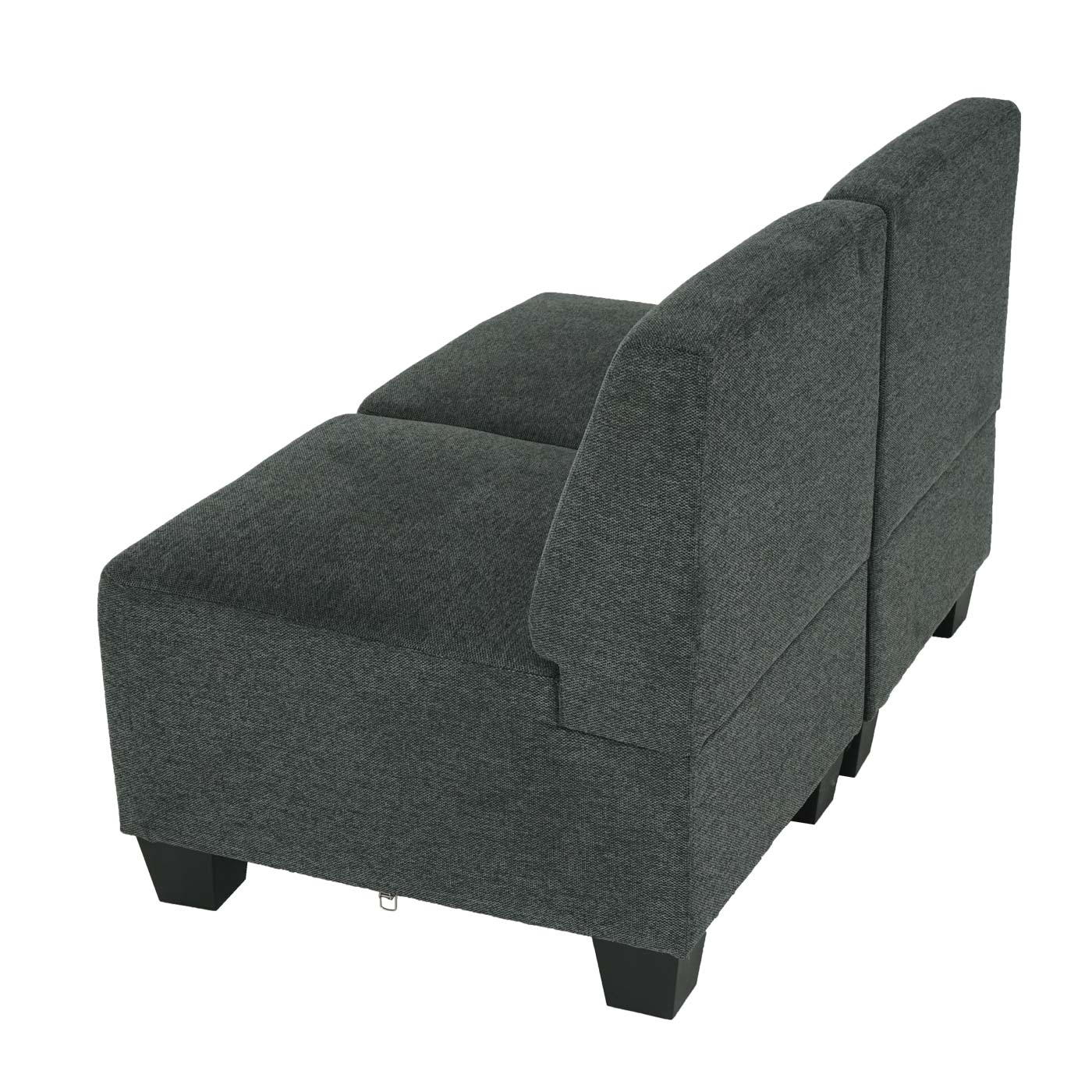 Cosmo Casa - 2-zitsbank - Modulair ontwerp - Textiel - Antracietgrijs - Zonder armleuningen
