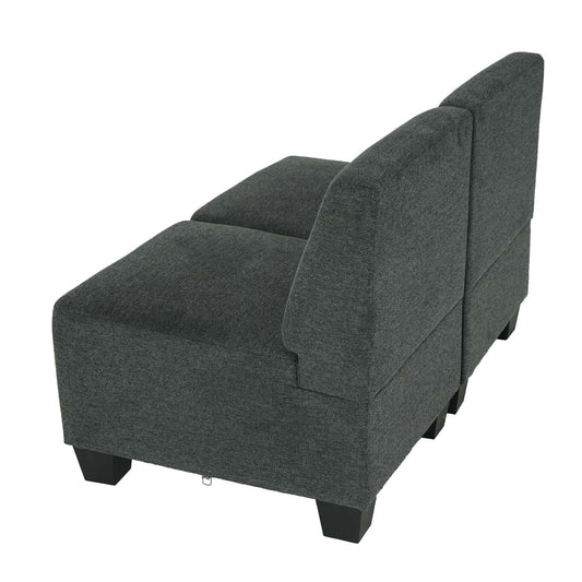 Cosmo Casa - 2-zitsbank - Modulair ontwerp - Textiel - Antracietgrijs - Zonder armleuningen