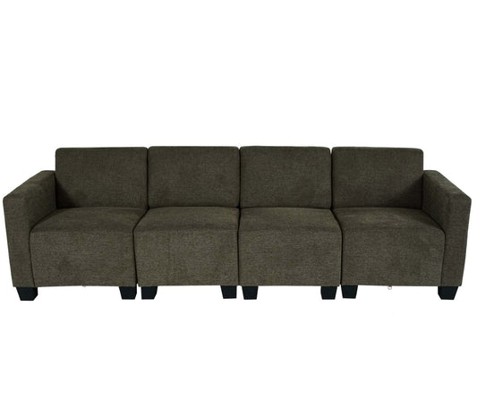 Cosmo Casa - 4-zitsbank - Modulair ontwerp - Stof textiel - Bruin